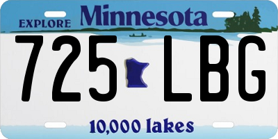 MN license plate 725LBG