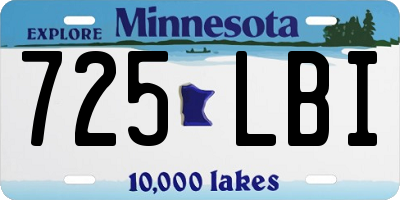 MN license plate 725LBI