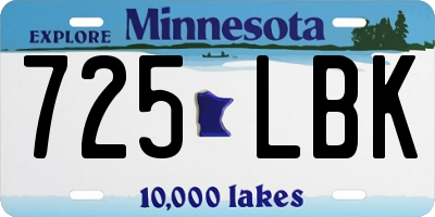 MN license plate 725LBK