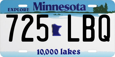 MN license plate 725LBQ