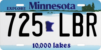 MN license plate 725LBR