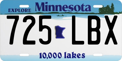 MN license plate 725LBX