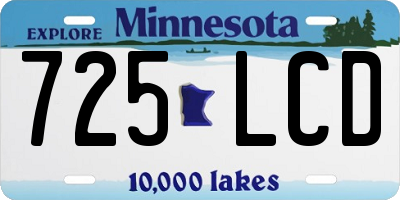 MN license plate 725LCD