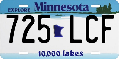 MN license plate 725LCF