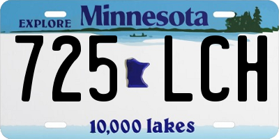 MN license plate 725LCH