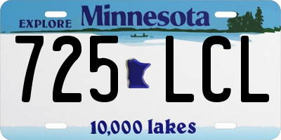 MN license plate 725LCL