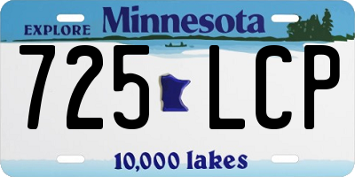 MN license plate 725LCP
