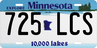 MN license plate 725LCS