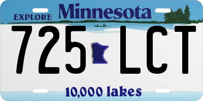 MN license plate 725LCT