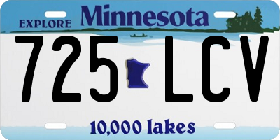 MN license plate 725LCV