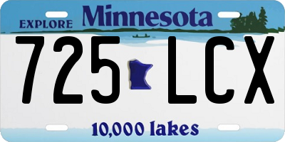 MN license plate 725LCX