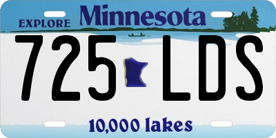 MN license plate 725LDS