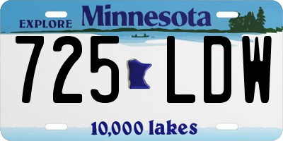 MN license plate 725LDW