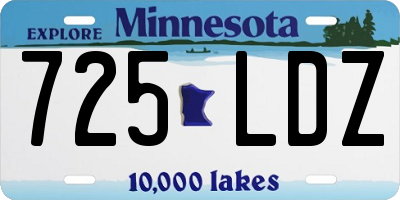MN license plate 725LDZ