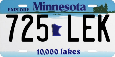 MN license plate 725LEK