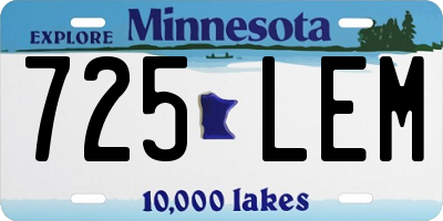 MN license plate 725LEM