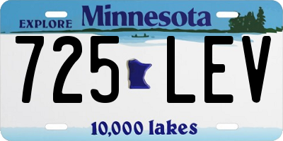 MN license plate 725LEV