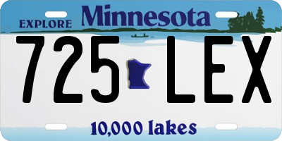 MN license plate 725LEX