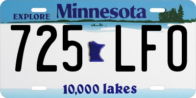 MN license plate 725LFO
