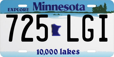 MN license plate 725LGI