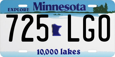 MN license plate 725LGO