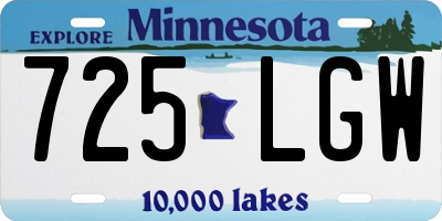 MN license plate 725LGW
