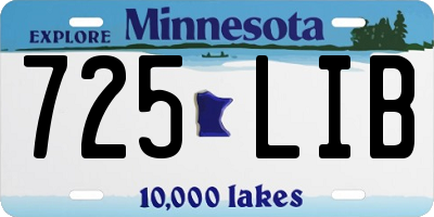 MN license plate 725LIB