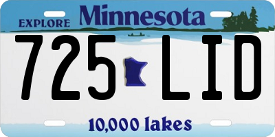 MN license plate 725LID
