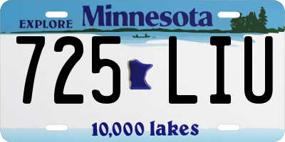 MN license plate 725LIU