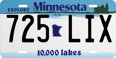 MN license plate 725LIX