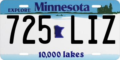 MN license plate 725LIZ