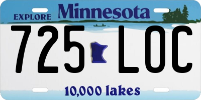 MN license plate 725LOC
