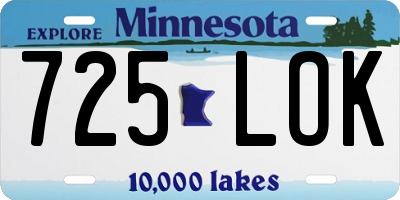 MN license plate 725LOK