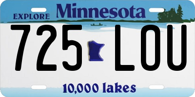 MN license plate 725LOU