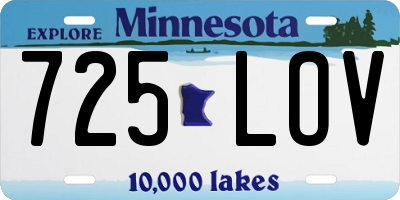 MN license plate 725LOV