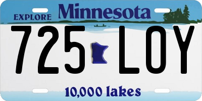 MN license plate 725LOY