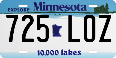 MN license plate 725LOZ