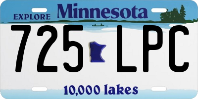 MN license plate 725LPC