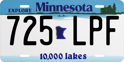 MN license plate 725LPF