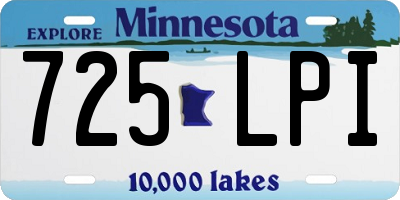 MN license plate 725LPI