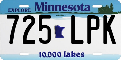 MN license plate 725LPK