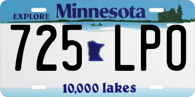 MN license plate 725LPO