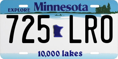 MN license plate 725LRO