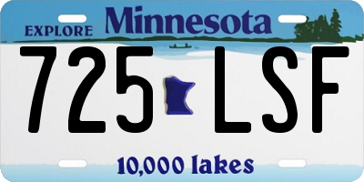 MN license plate 725LSF