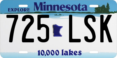 MN license plate 725LSK