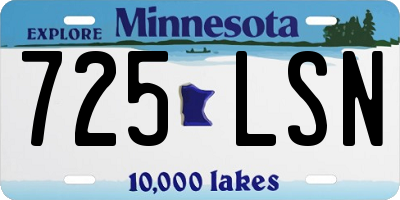 MN license plate 725LSN