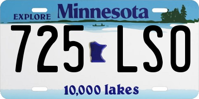 MN license plate 725LSO