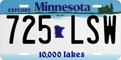 MN license plate 725LSW