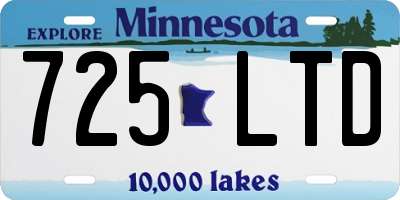 MN license plate 725LTD