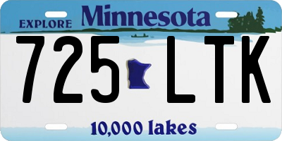 MN license plate 725LTK